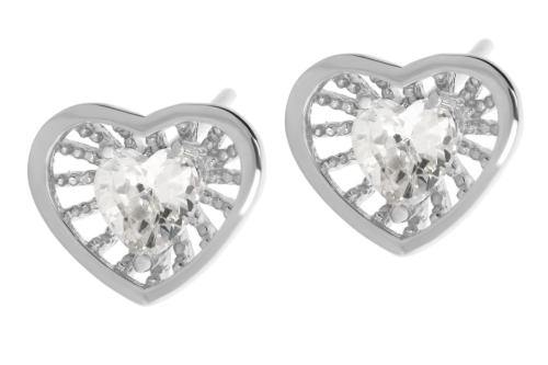 Srebrne kolczyki na sztyft z cyrkonią Próby 925