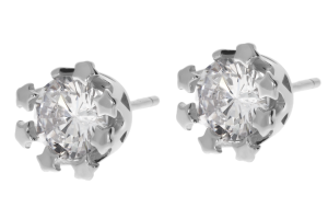 Srebrne kolczyki na sztyft z cyrkonią Próby 925 gr. 2.29