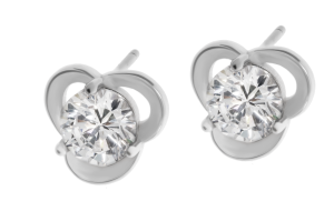 Srebrne kolczyki na sztyft z cyrkonią Próby 925 gr. 2.42